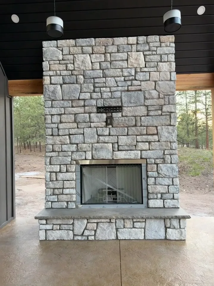 Foundation concrete work and wooden framing structure during custom home construction